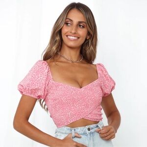 Hello Molly | GET OUTTA MY DREAMS | CROP PINK TOP | size S
